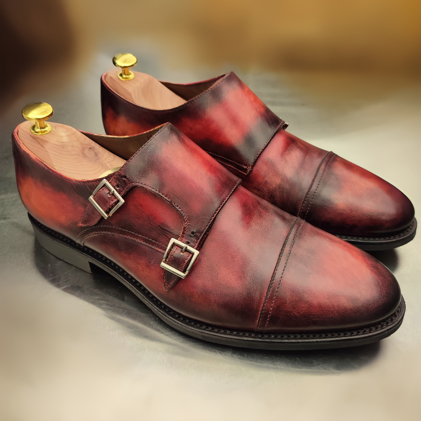 Zapatos Oxford Semi-Brogue con Pátina Artesanal