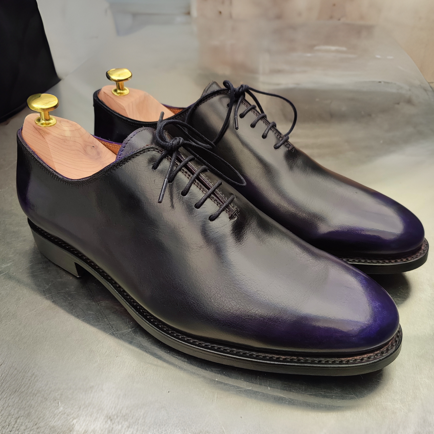Zapatos Oxford Semi-Brogue con Pátina Artesanal