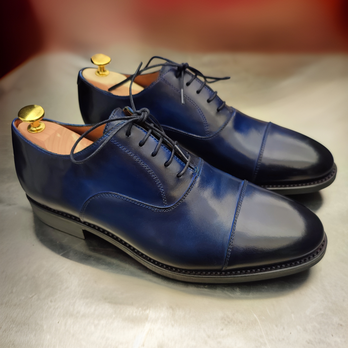 Zapatos Oxford Semi-Brogue con Pátina Artesanal