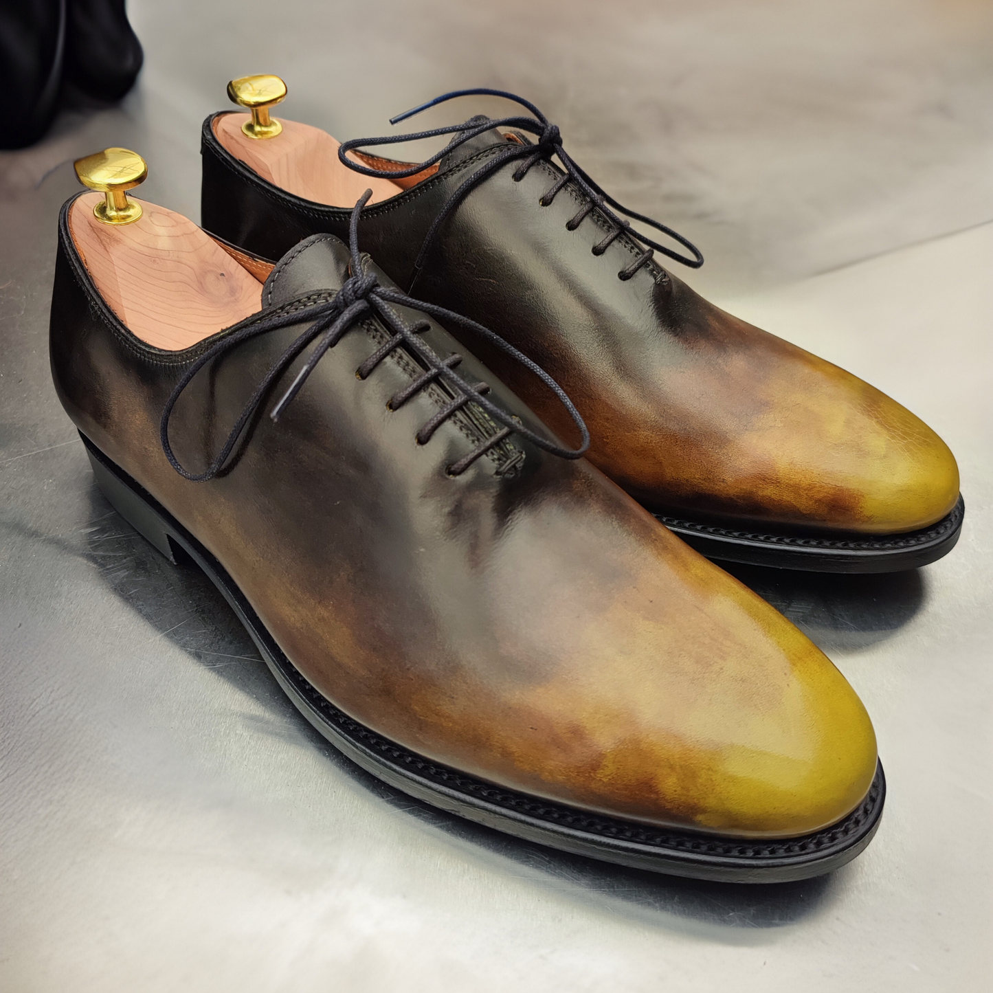 Zapatos Oxford Semi-Brogue con Pátina Artesanal