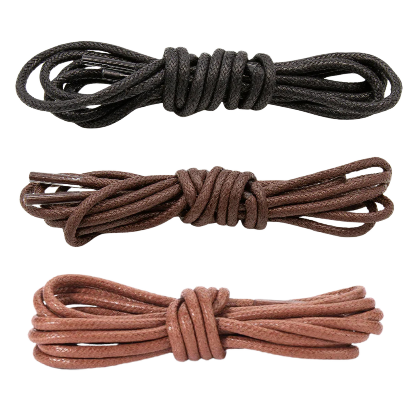 Cordones Redondos de Algodón Encerado Grosor Medio 75 CM para Zapatos
