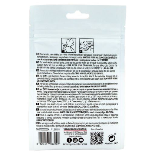 Toallitas Limpiadoras de Zapatillas Wipes Tarrago Sneakers Care