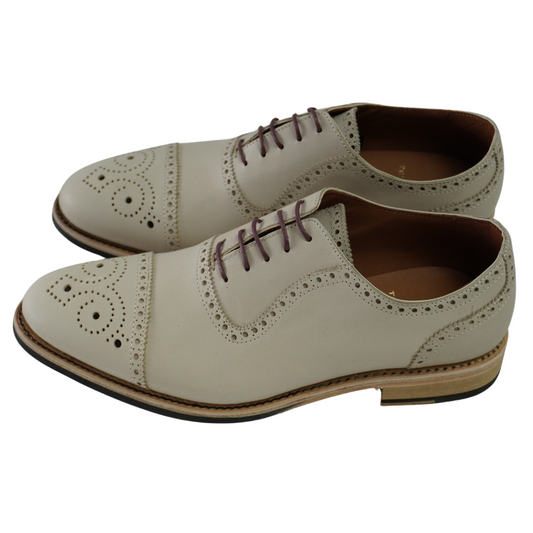 Zapatos Oxford Semi-Brogue con Pátina Artesanal