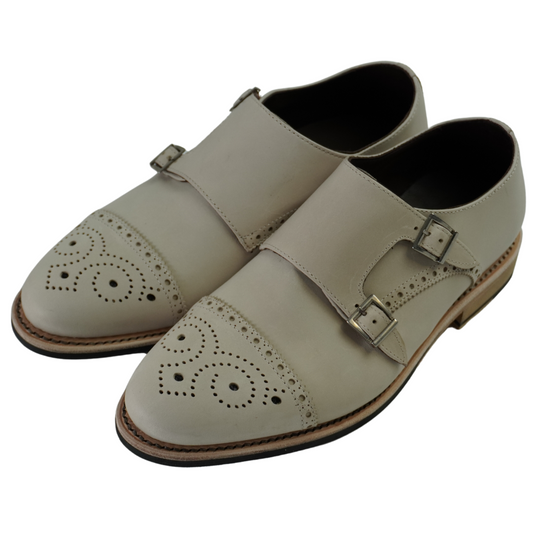 Zapatos Double Monk Semi-Brogue con Pátina Artesanal