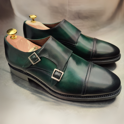Zapatos Derby Quarter-Brogue con Pátina Artesanal