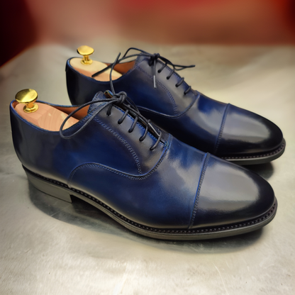 Zapatos Derby Quarter-Brogue con Pátina Artesanal