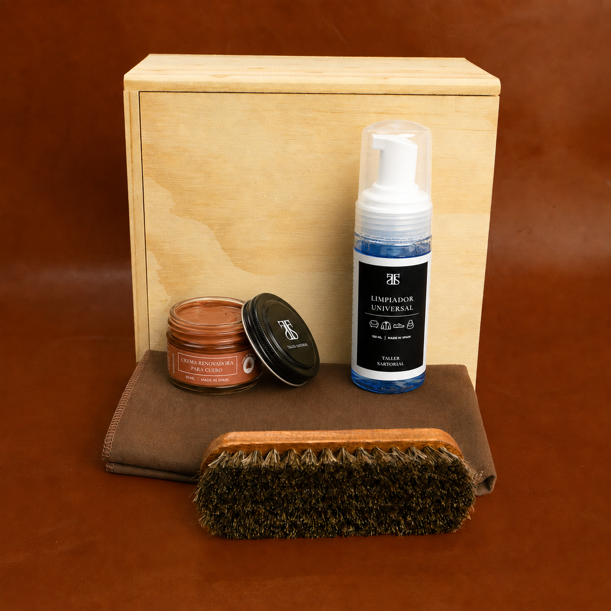 Kit Esencial de Mantenimiento de Zapatos de Cuero Liso Taller Sartorial