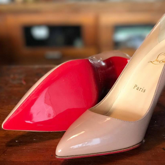 Servicio de Reparación: Media Planta de Goma Roja Brillante para Zapatos y Tacos Louboutin